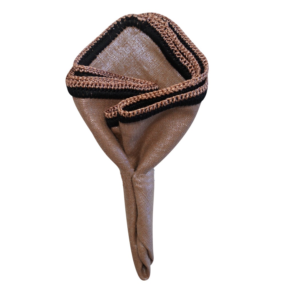 Hazelnut Pearl With Black And Rose Gold Flake Border