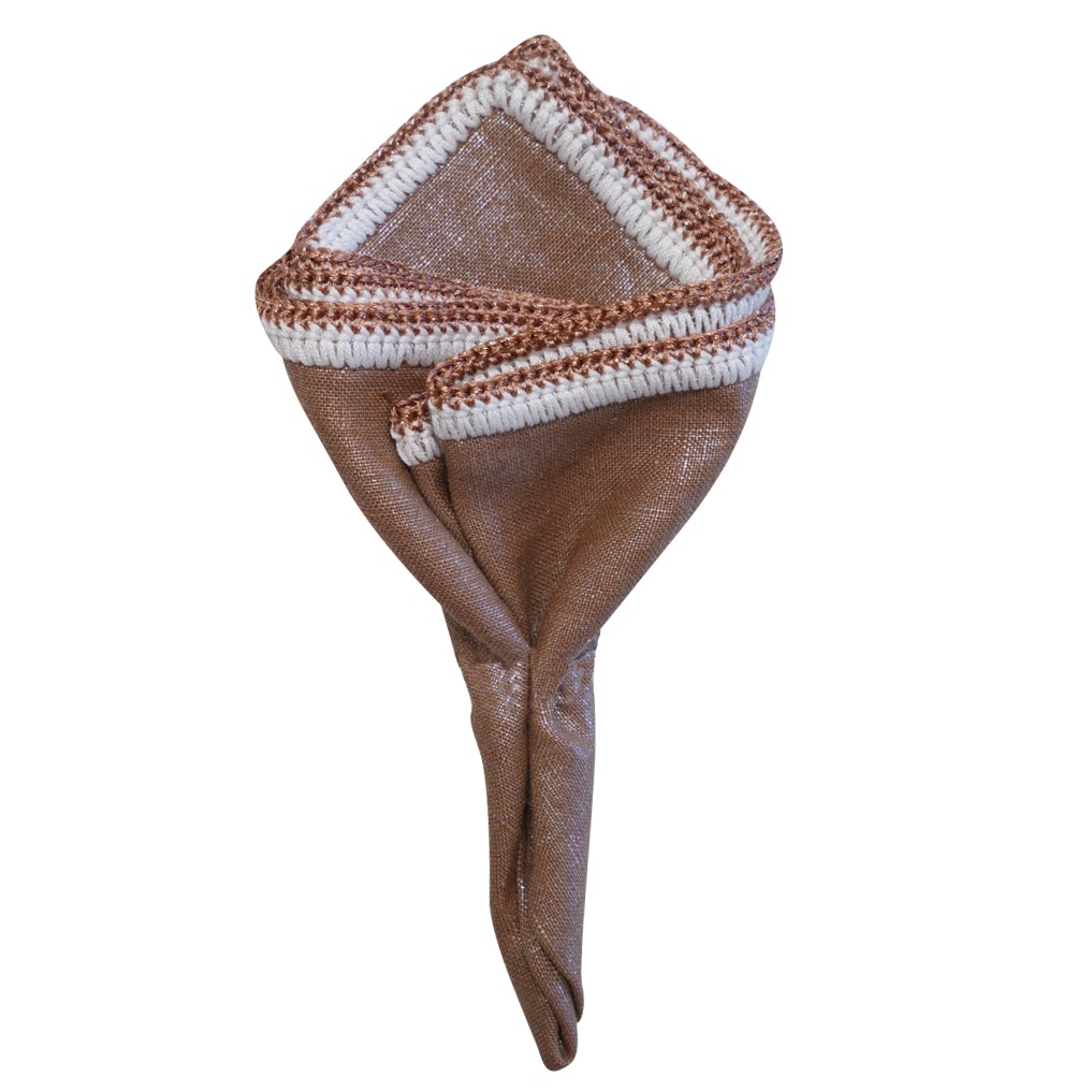 Hazelnut Pearl With White And Rose Gold Flake Border
