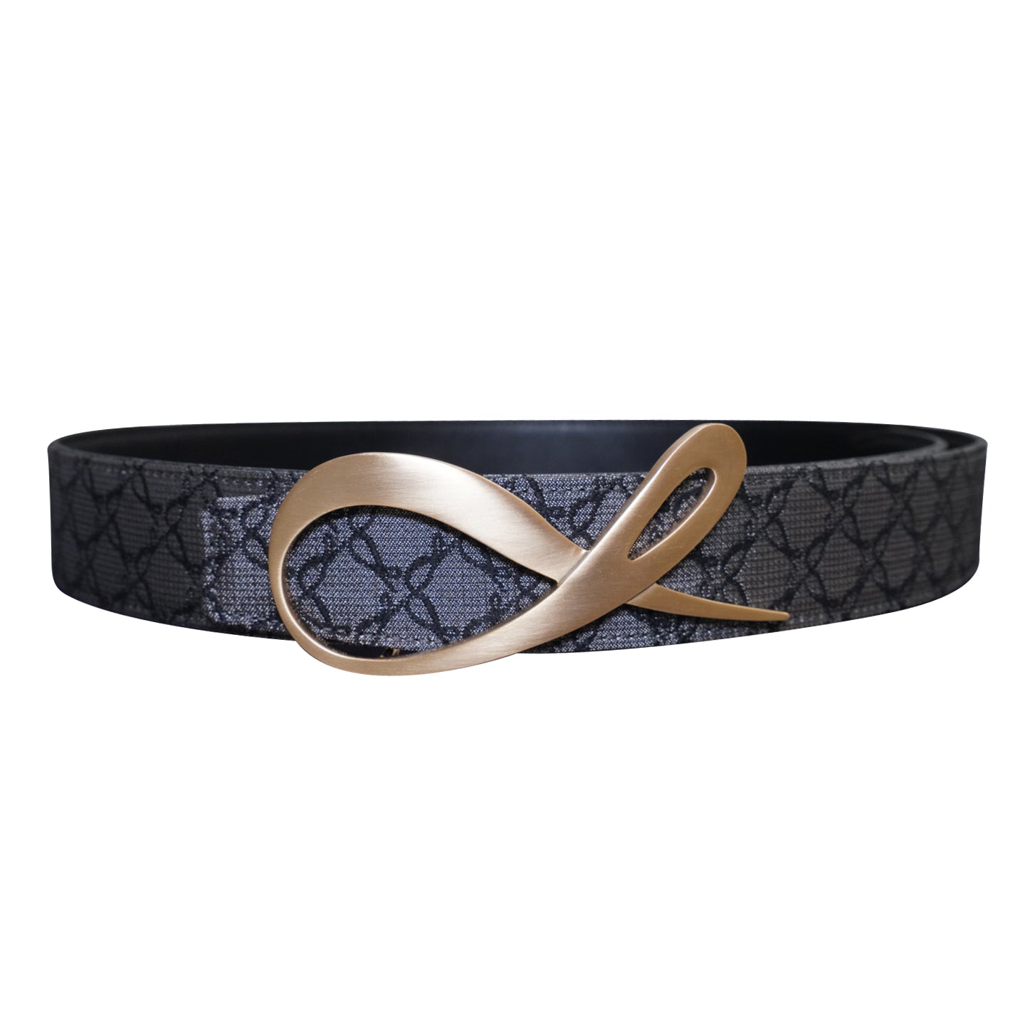 Charcoal Nero Logo Yellow Gold Reversible Belt