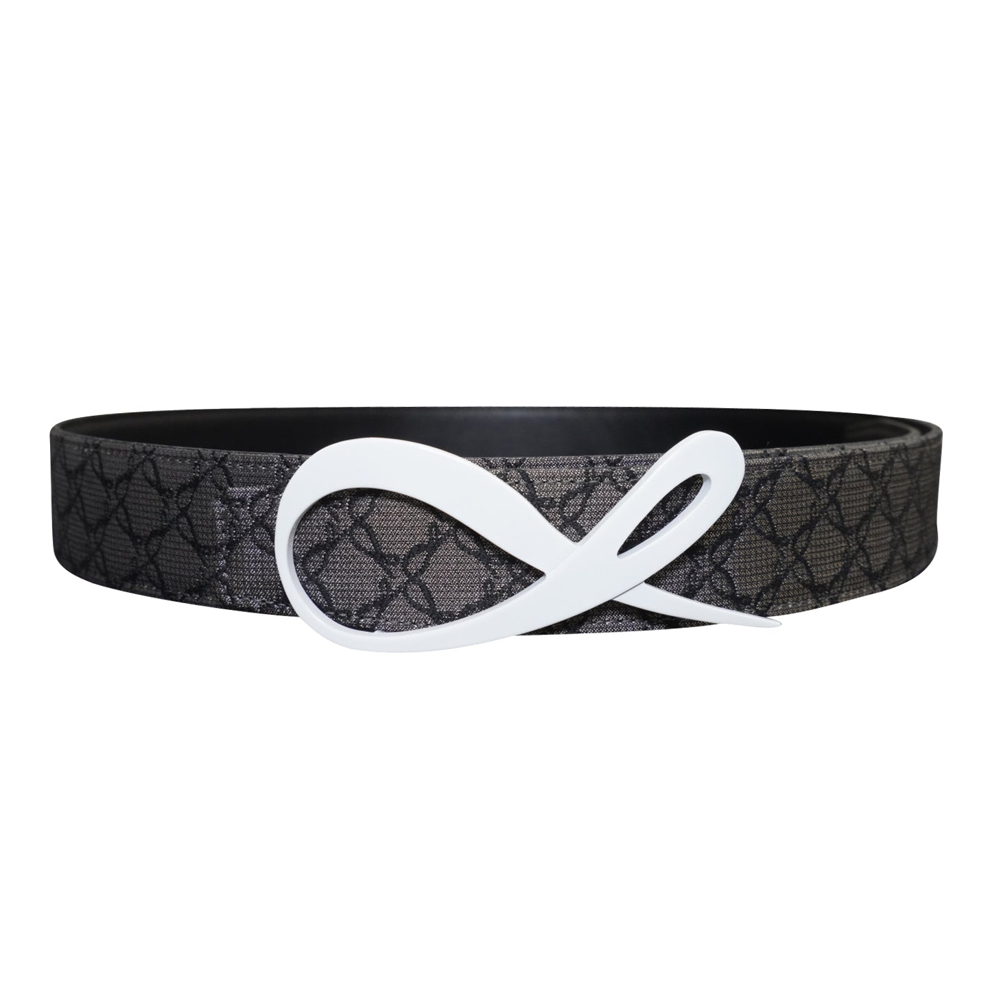 Charcoal Nero Logo White Enamel Reversible Belt