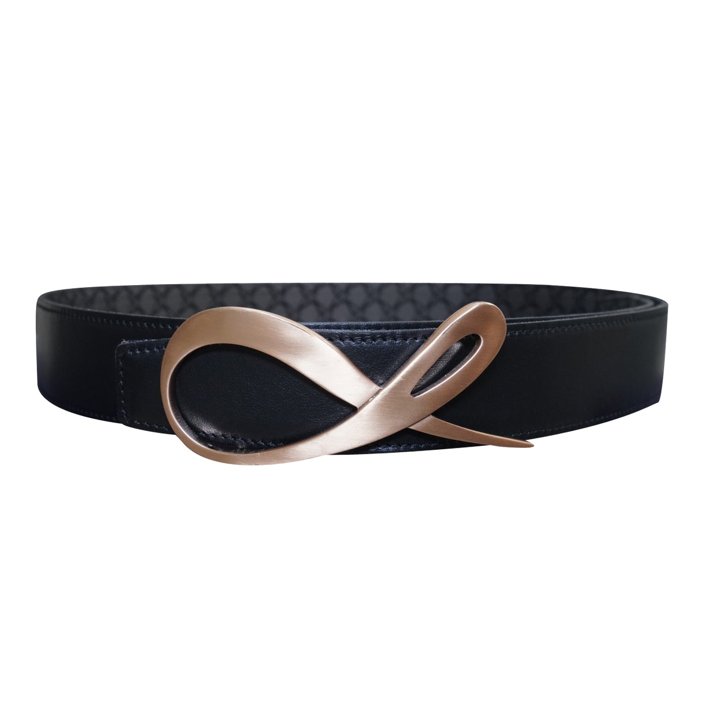 Charcoal Nero Logo Rose Gold Reversible Belt