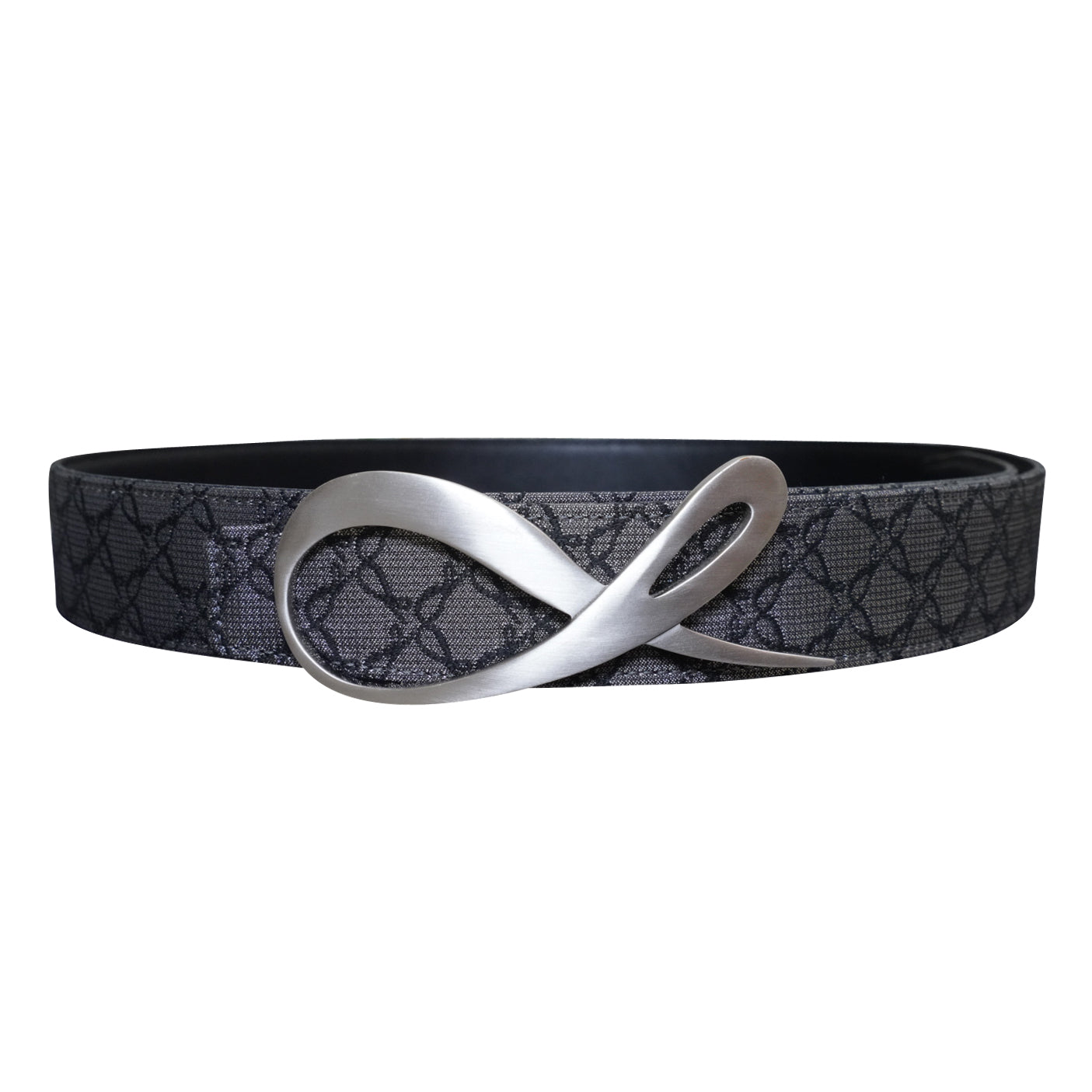 Charcoal Nero Logo Silver Reversible Belt