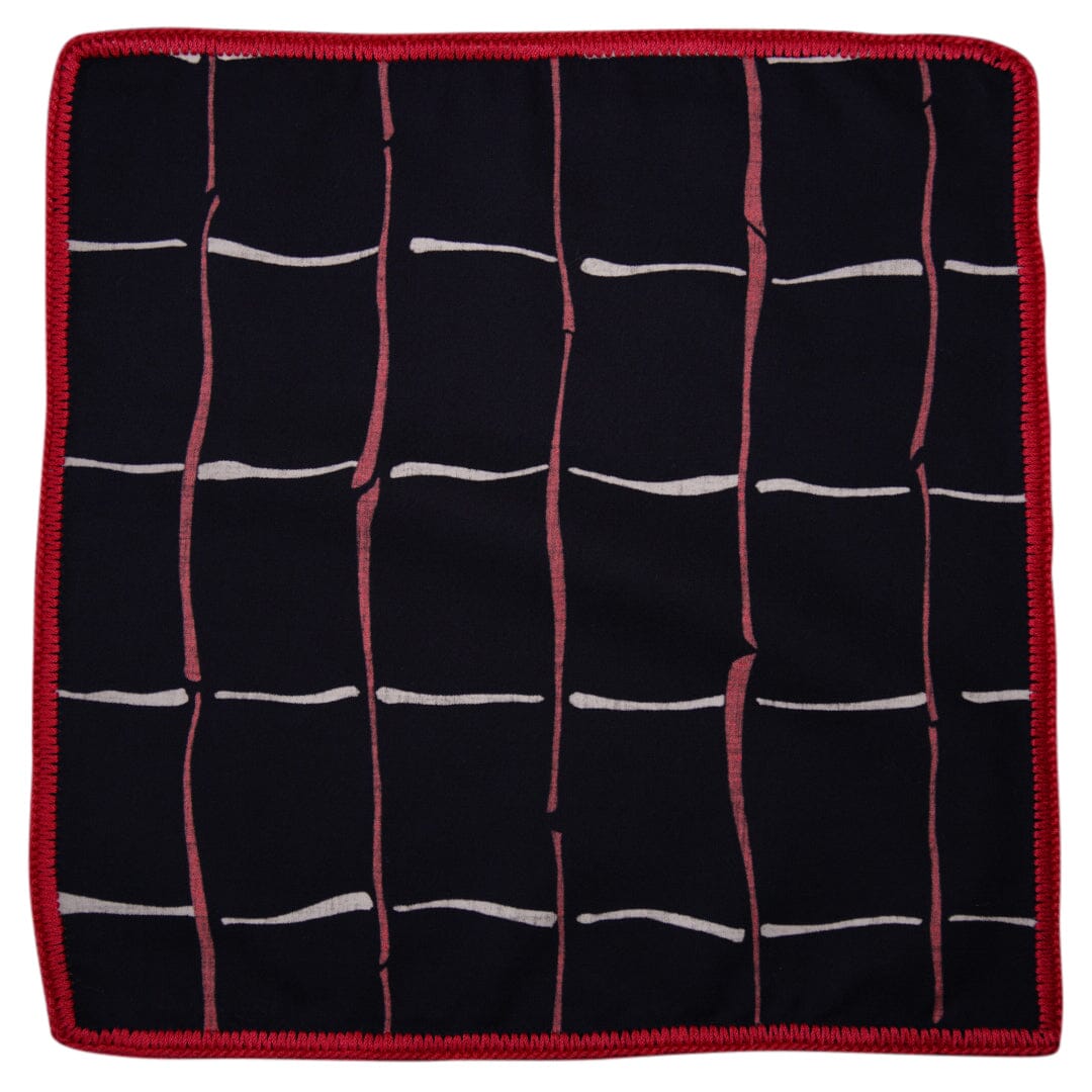 Navy Piazza with Red Signature Border