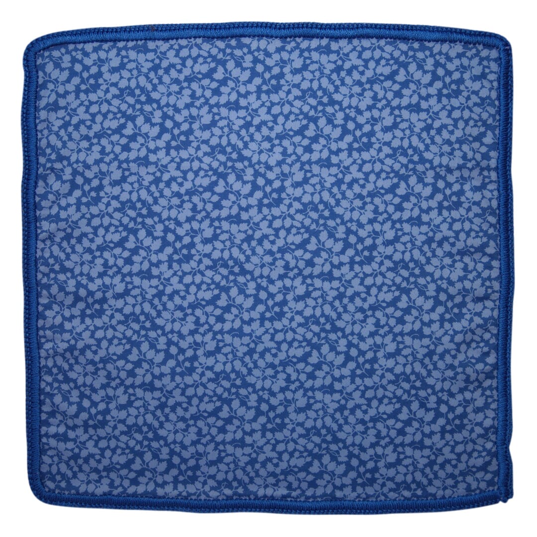 Floral Blu Maya with Blue Signature Border
