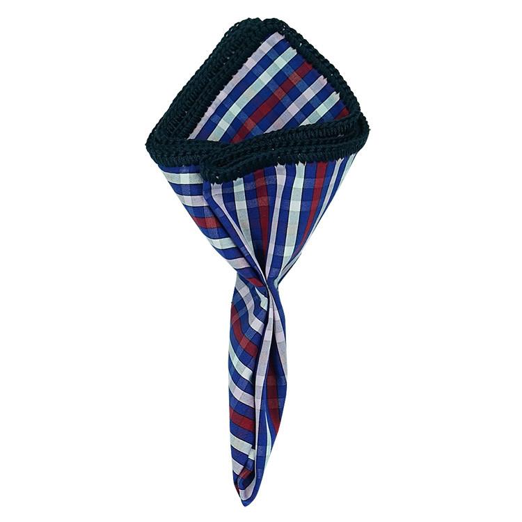 Dandy Americano with Navy Blue Signature Border - Sebastian Cruz Couture