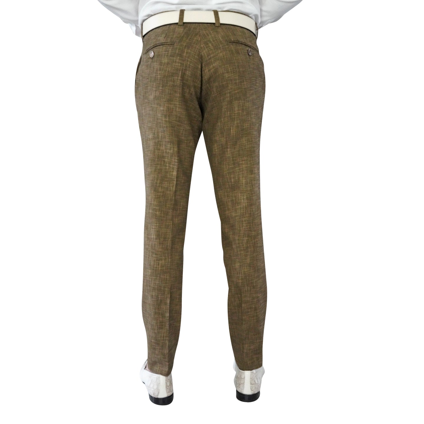 Walnut Lino Tweed Trousers