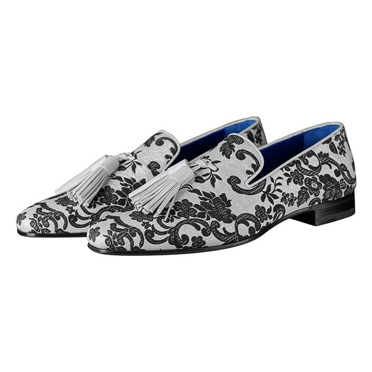 Damascus Series White Espresso Tassel Loafer - Sebastian Cruz Couture