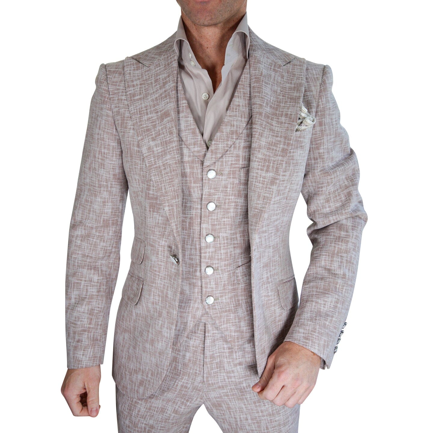 Nude Blush Lino Tweed Jacket