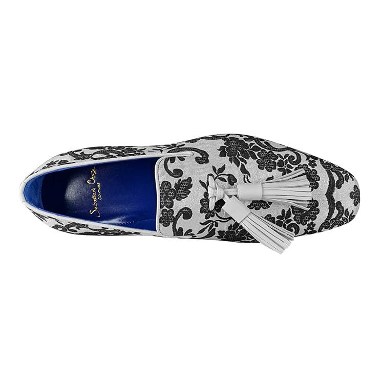 Damascus Series White Espresso Tassel Loafer - Sebastian Cruz Couture