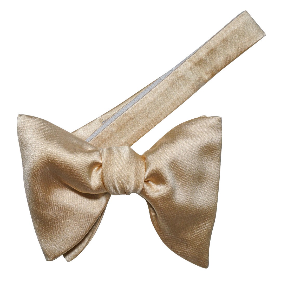 Golden Biondo Satin Jumbo Pre Tied Butterfly Bow Tie