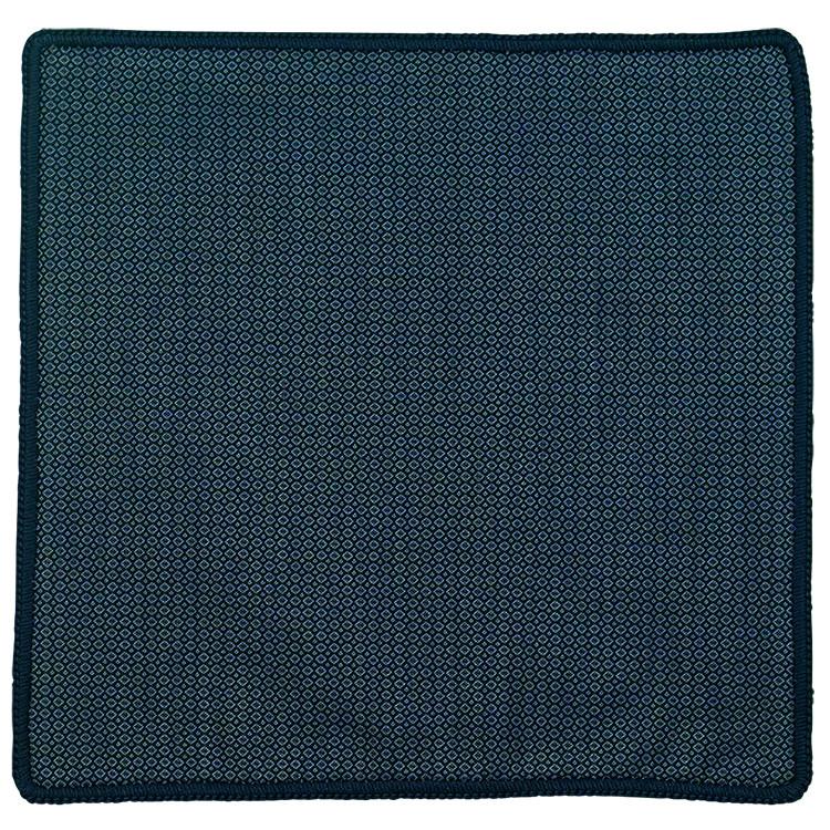 Fumo Di Ombra with Navy Blue Signature Border - Sebastian Cruz Couture