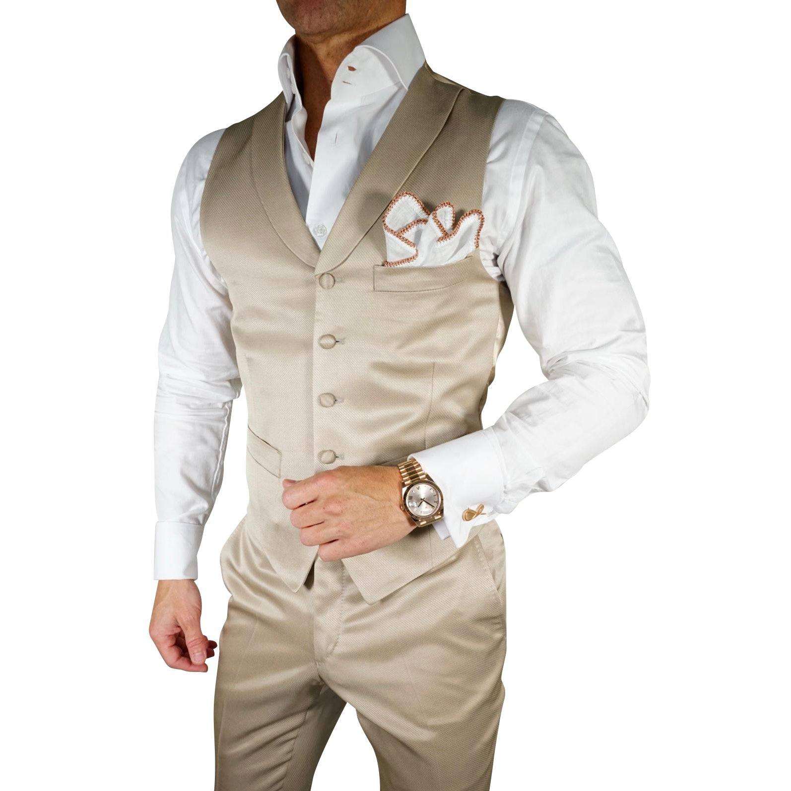 Champagne Oro Lucentezza Ciottoli Waistcoat