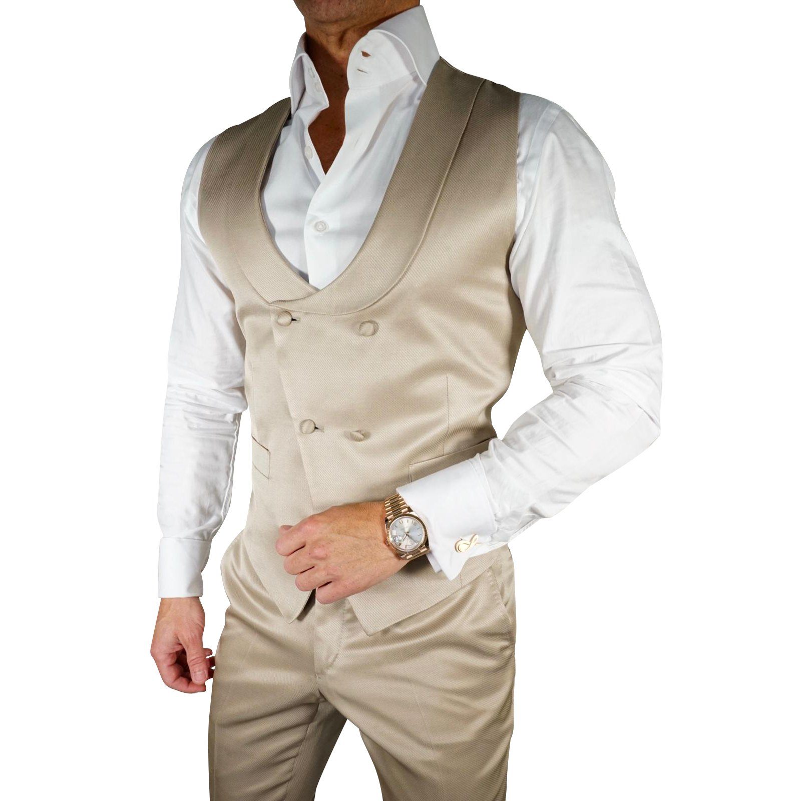 Champagne Oro Lucentezza Double Breasted Waistcoat