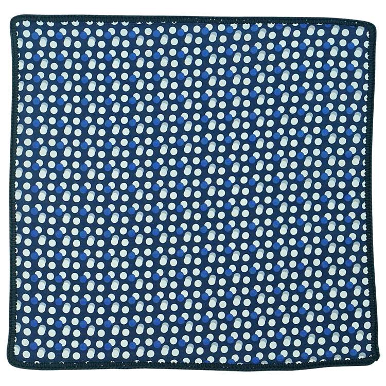 Blu Gocciolina with Navy Blue Signature Border - Sebastian Cruz Couture
