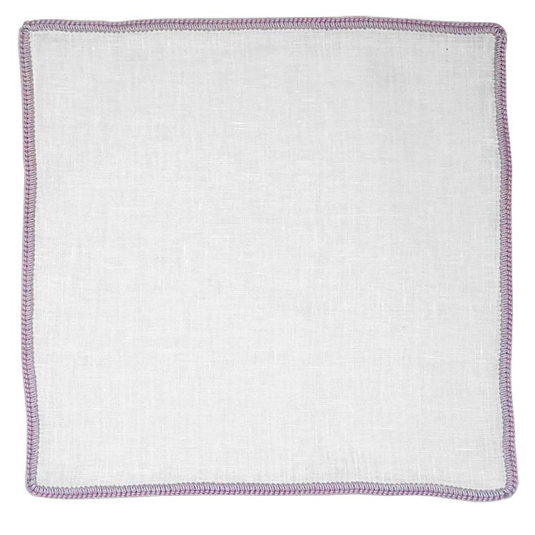 White Nieve with Lavender Signature Borders