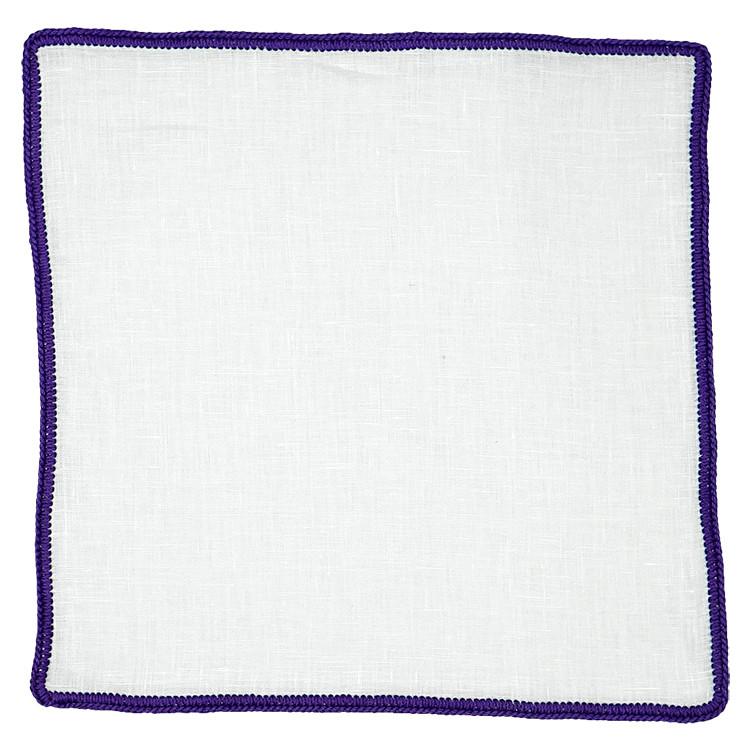 White Nieve with Purple Signature Borders