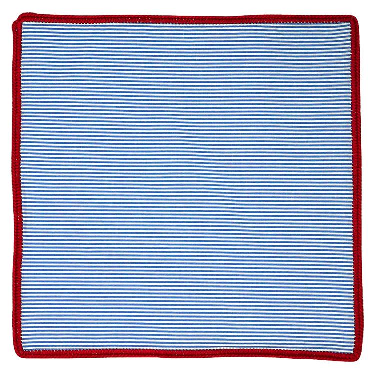 Blu Nautico with Red Signature Border - Sebastian Cruz Couture
