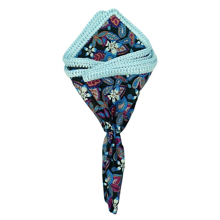 Concord Giglio with Sky Blue Signature Border - Sebastian Cruz Couture