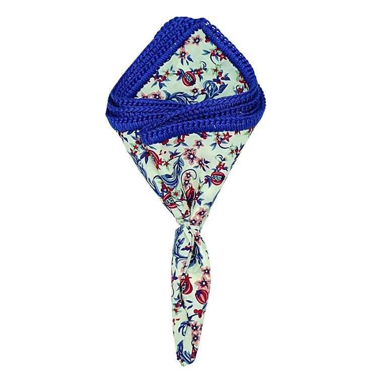 Granada Giardini with Royal Blue Signature Border - Sebastian Cruz Couture