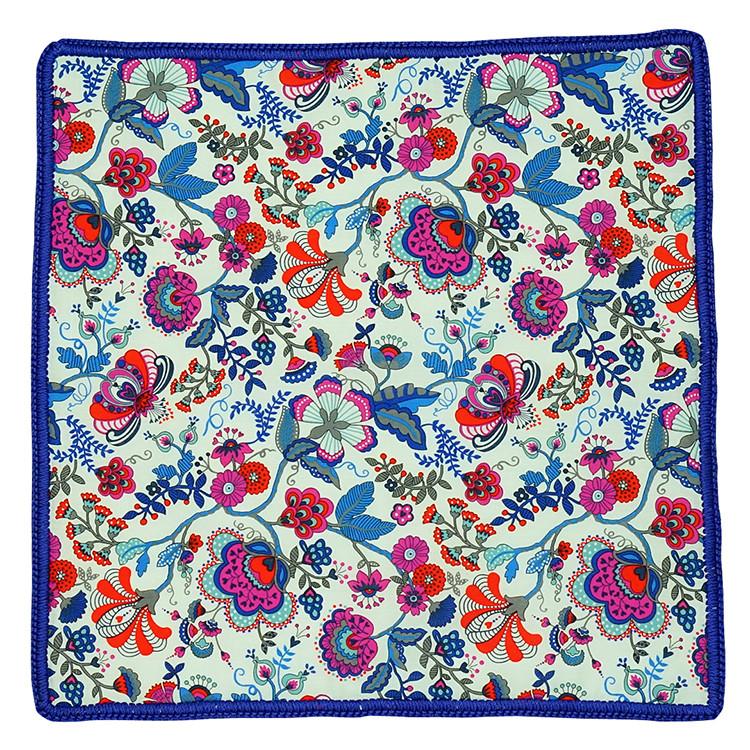 Oasis Fluorescente with Royal Blue Signature Border - Sebastian Cruz Couture