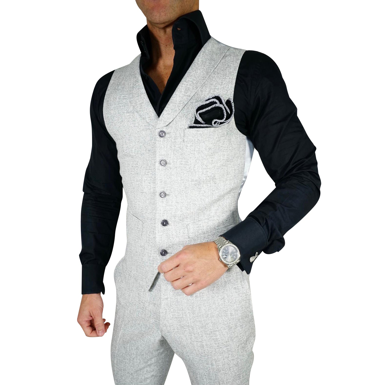 Cloud Gray Paglia Ciottoli Waistcoat
