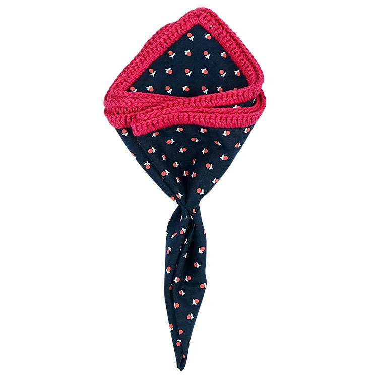 Navy Fragile with Red Signature Border - Sebastian Cruz Couture