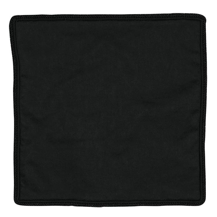 Black Raso with Black Diamond Flake Signature Border - Sebastian Cruz Couture