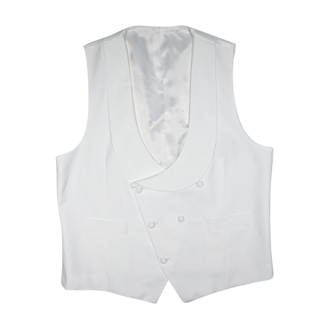 White Double Breasted Waistcoat