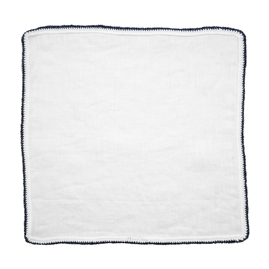 White Nieve with Charcoal Flake Signature Border