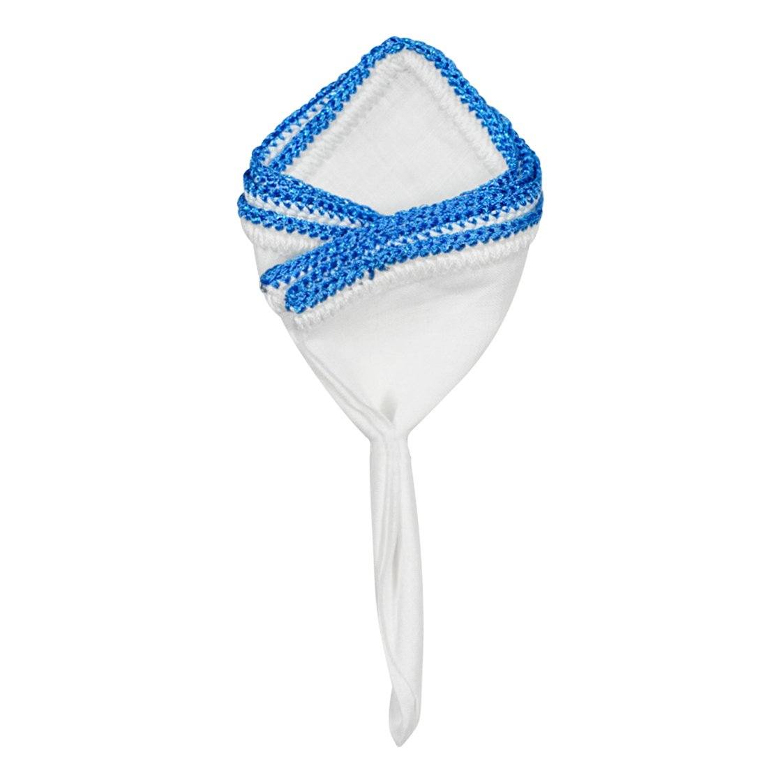 White Nieve with Aqua Flake Signature Border