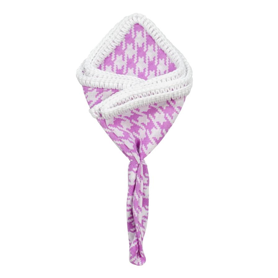 Orchid Houndstooth with White Signature Border