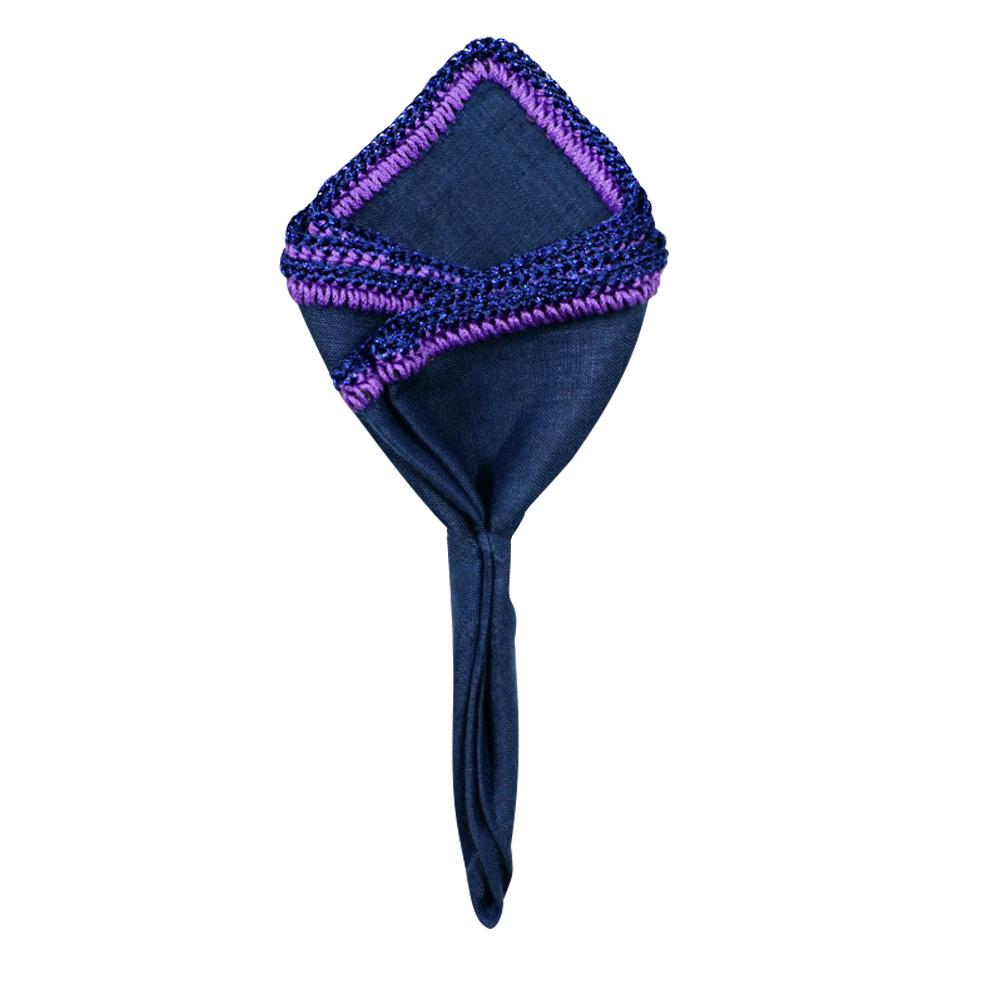 Navy Scuro with Purple and Navy Flake Signature Border