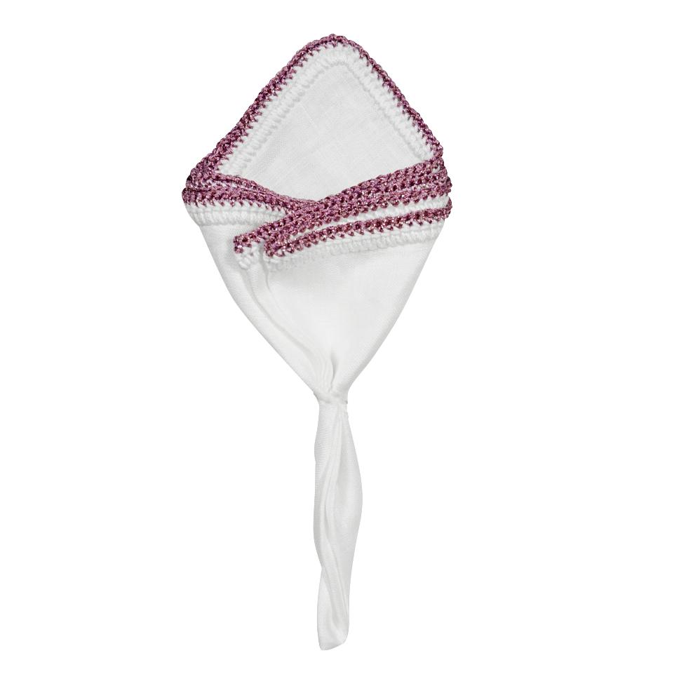 White Nieve with Mauve Flake Signature Border