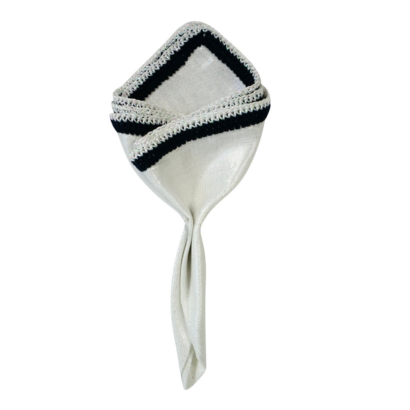 Pearl Nieve With Navy Blue & White Snow Flake Signature Border