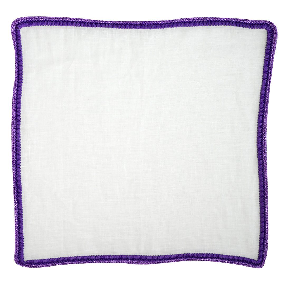 White Nieve with Purple Flake Signature Border