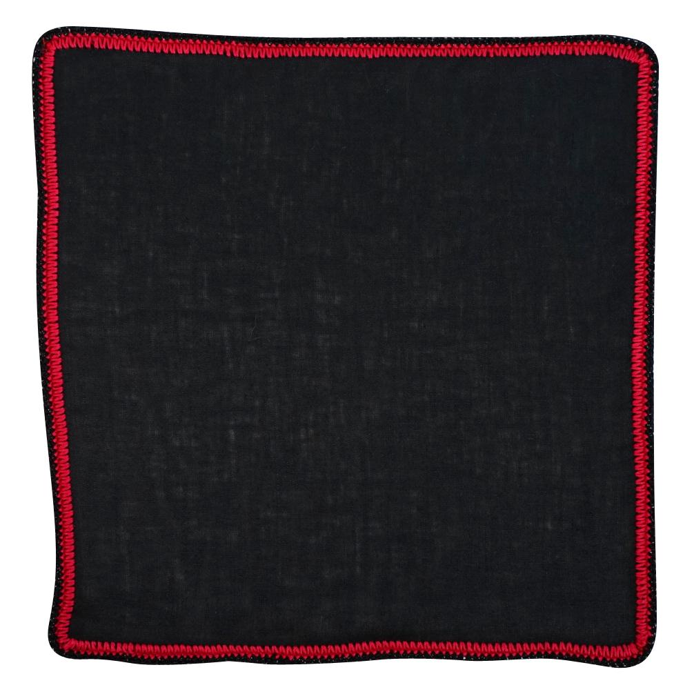 Black Raso with Red and Black Diamond Flake Signature Border