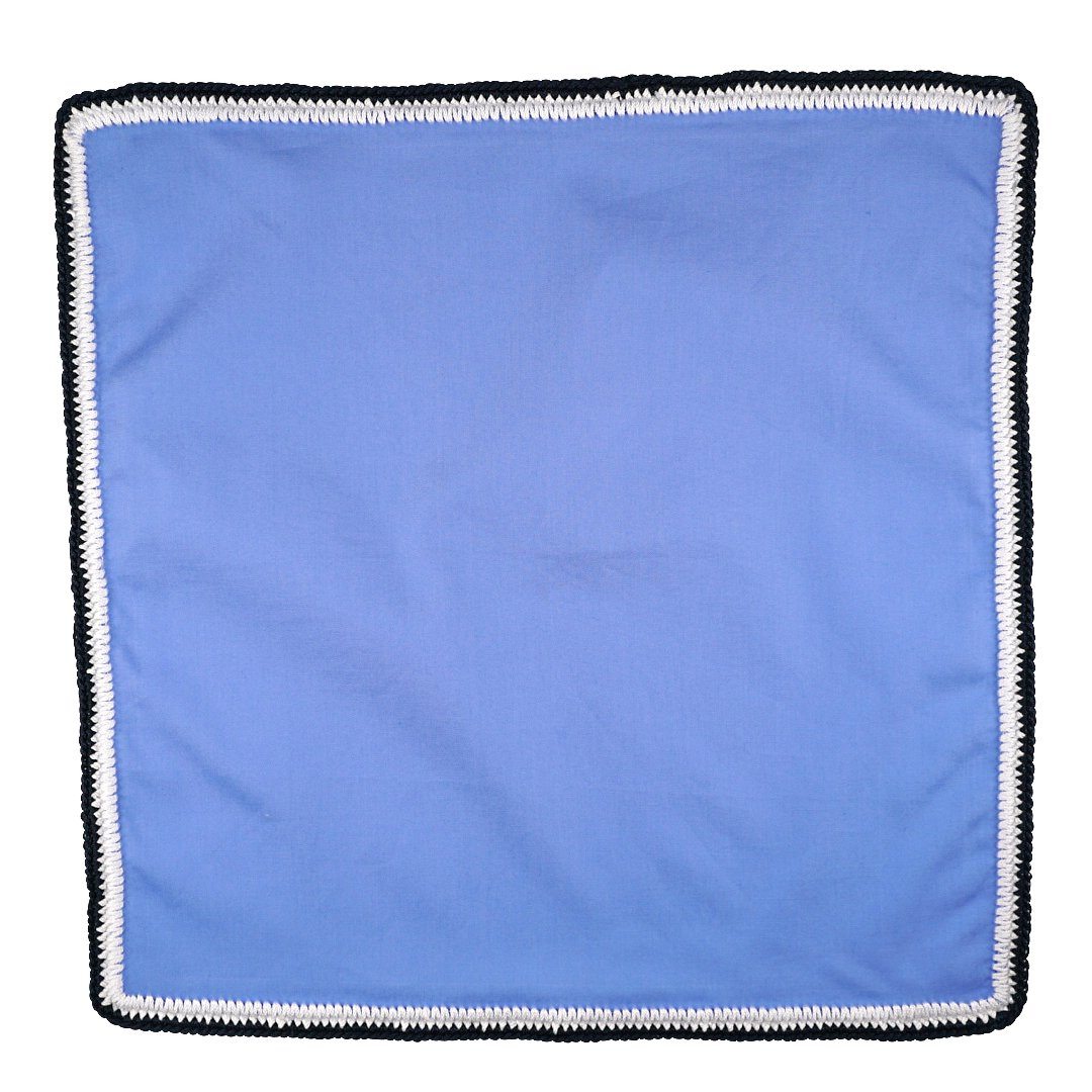 Mediterranea Blu with White and Navy Blue Flake Signature Border