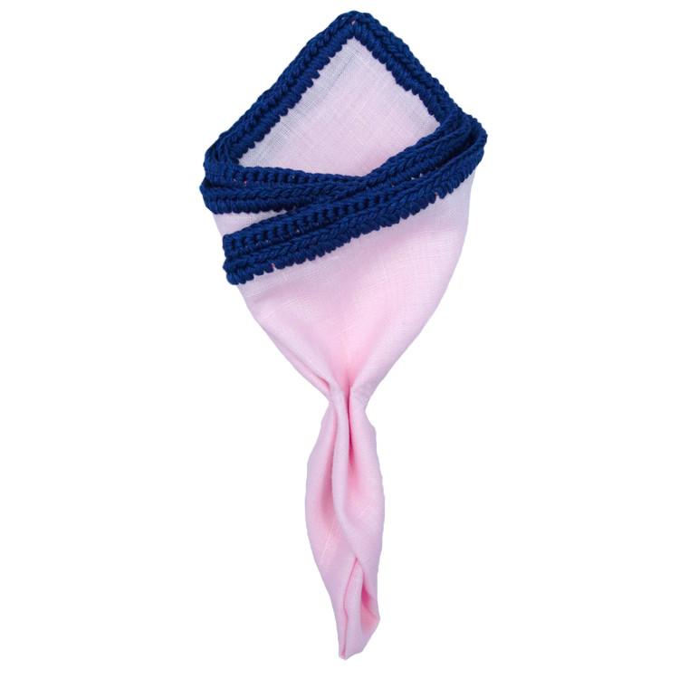 Pale Rosa with Navy Blue Signature Borders