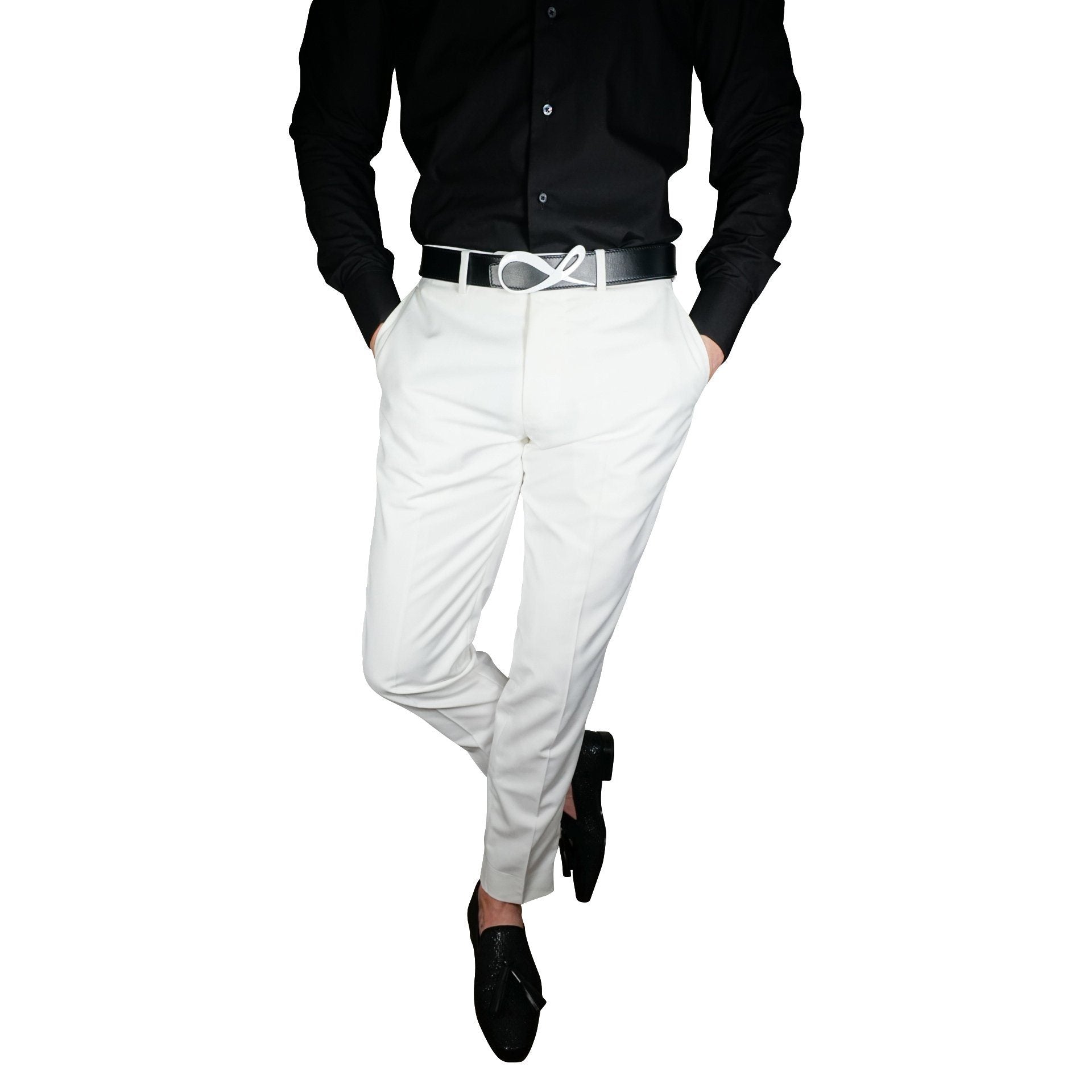 White Tuxedo Trousers