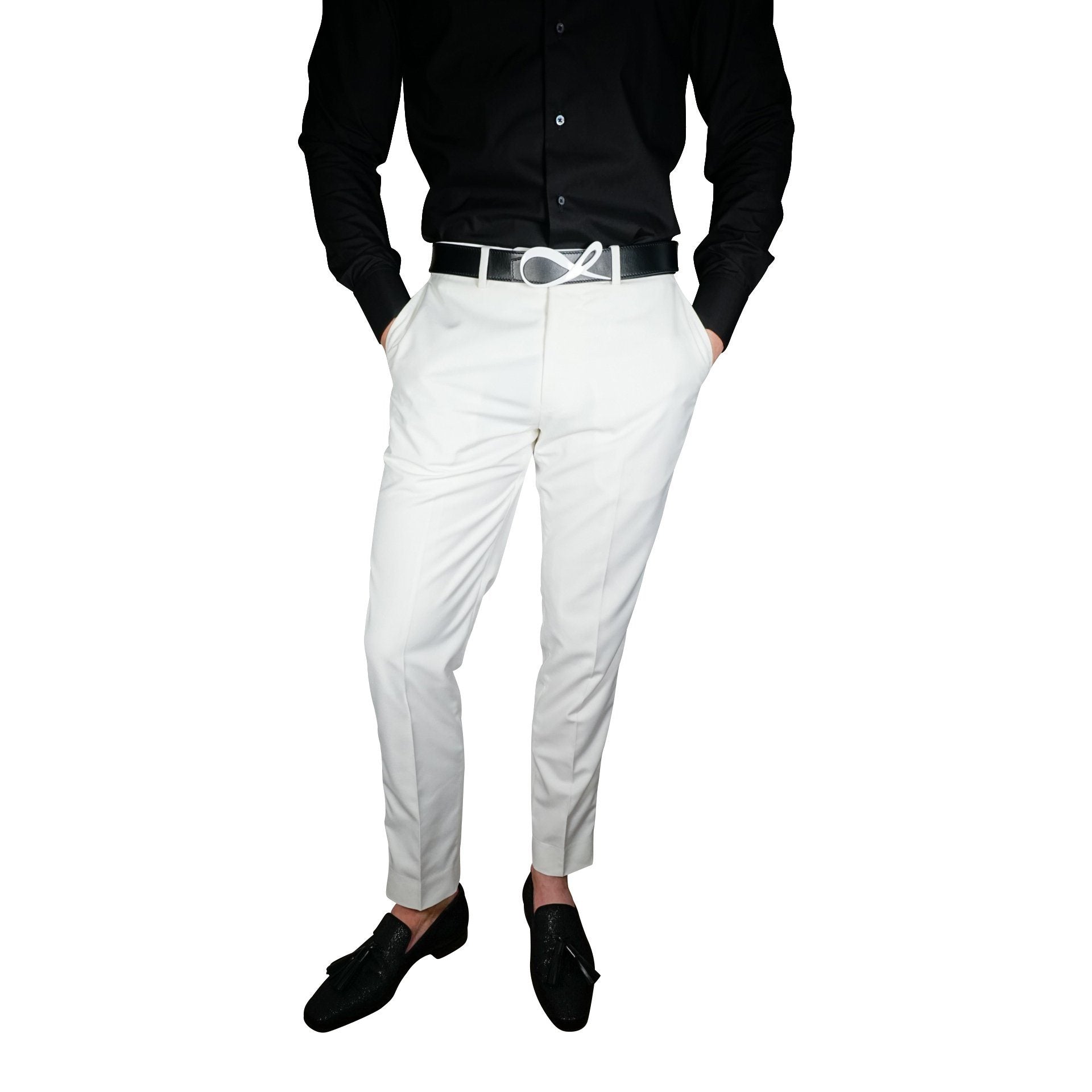 White Tuxedo Trousers