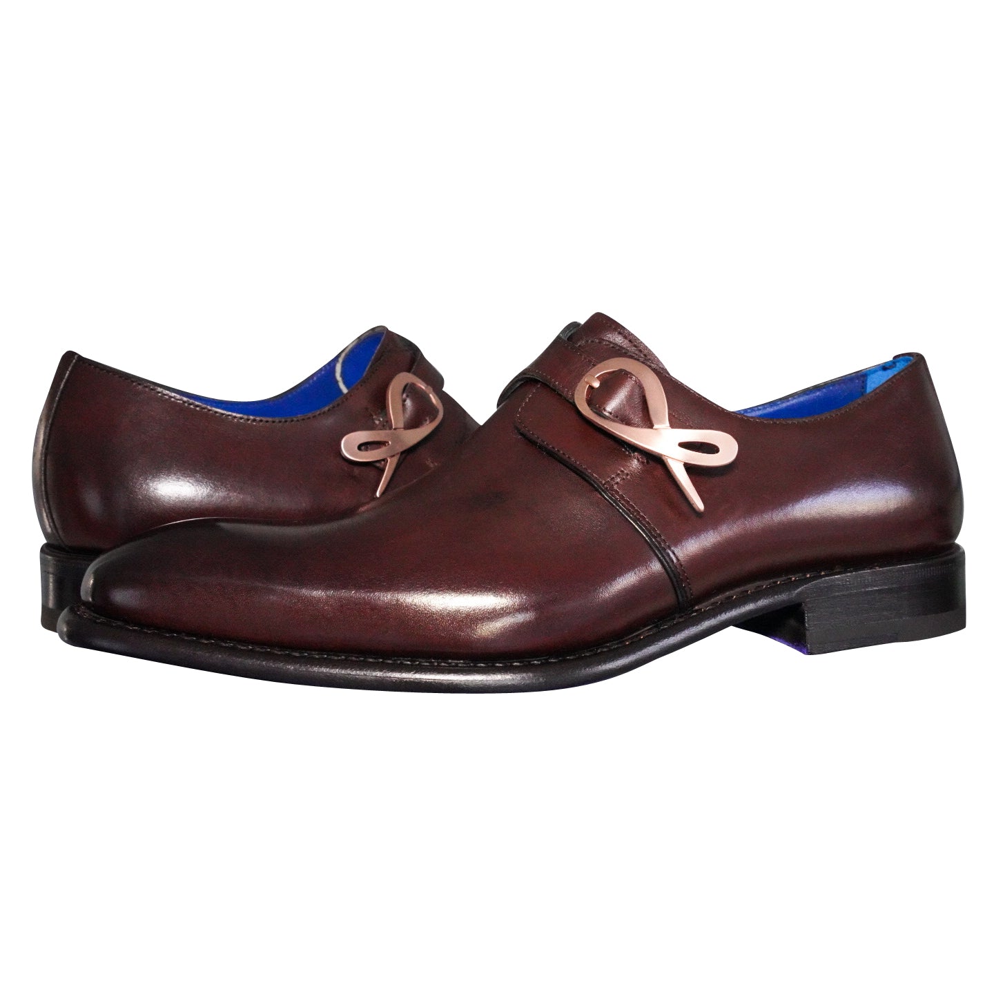 Cacao With Rose Gold Hardware Monk Strap