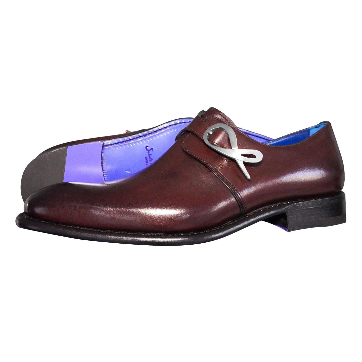 Cacao With Silver Hardware Monk Strap