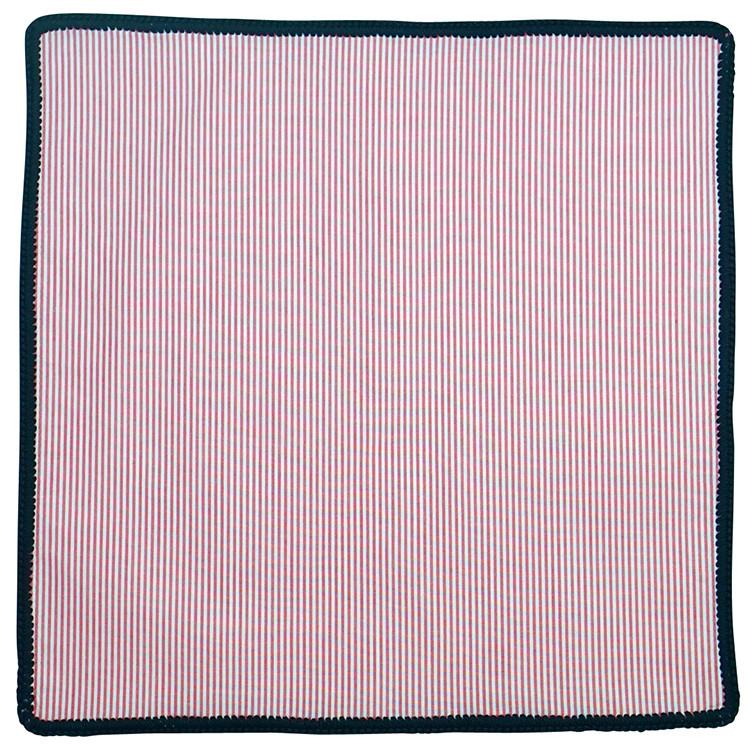 Scarlet Gessato with Navy Blue Signature Border