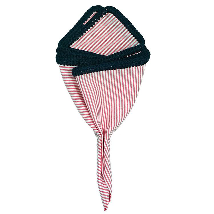 Scarlet Gessato with Navy Blue Signature Border