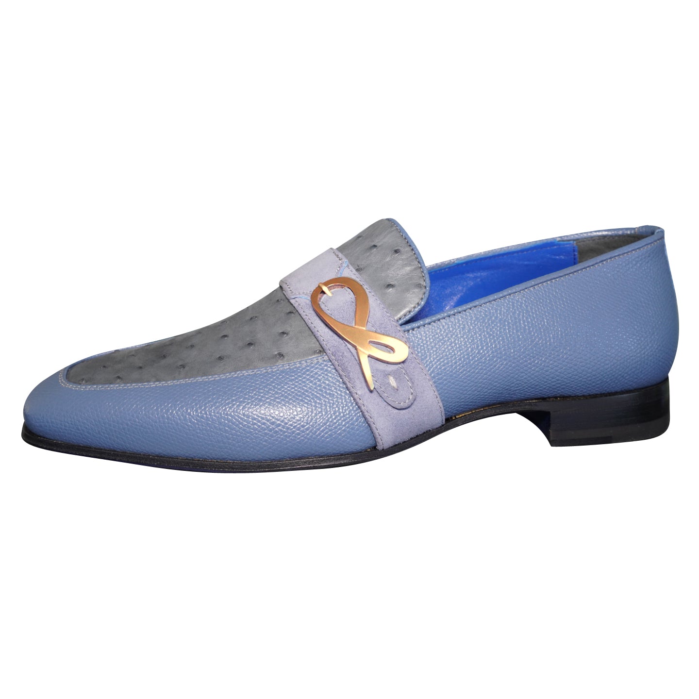 Aegean Ostrich Monk Rose Gold Loafer