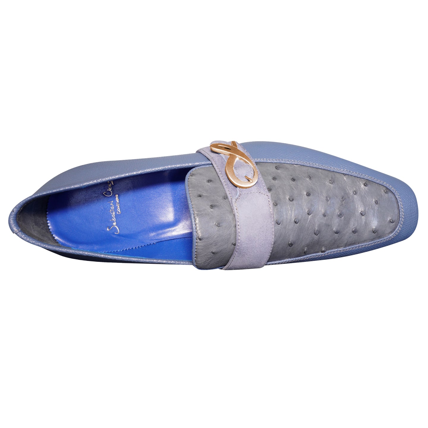 Aegean Ostrich Monk Rose Gold Loafer
