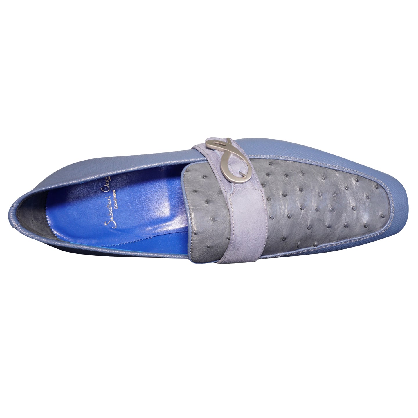 Aegean Ostrich Monk Silver Loafer @ The Vault