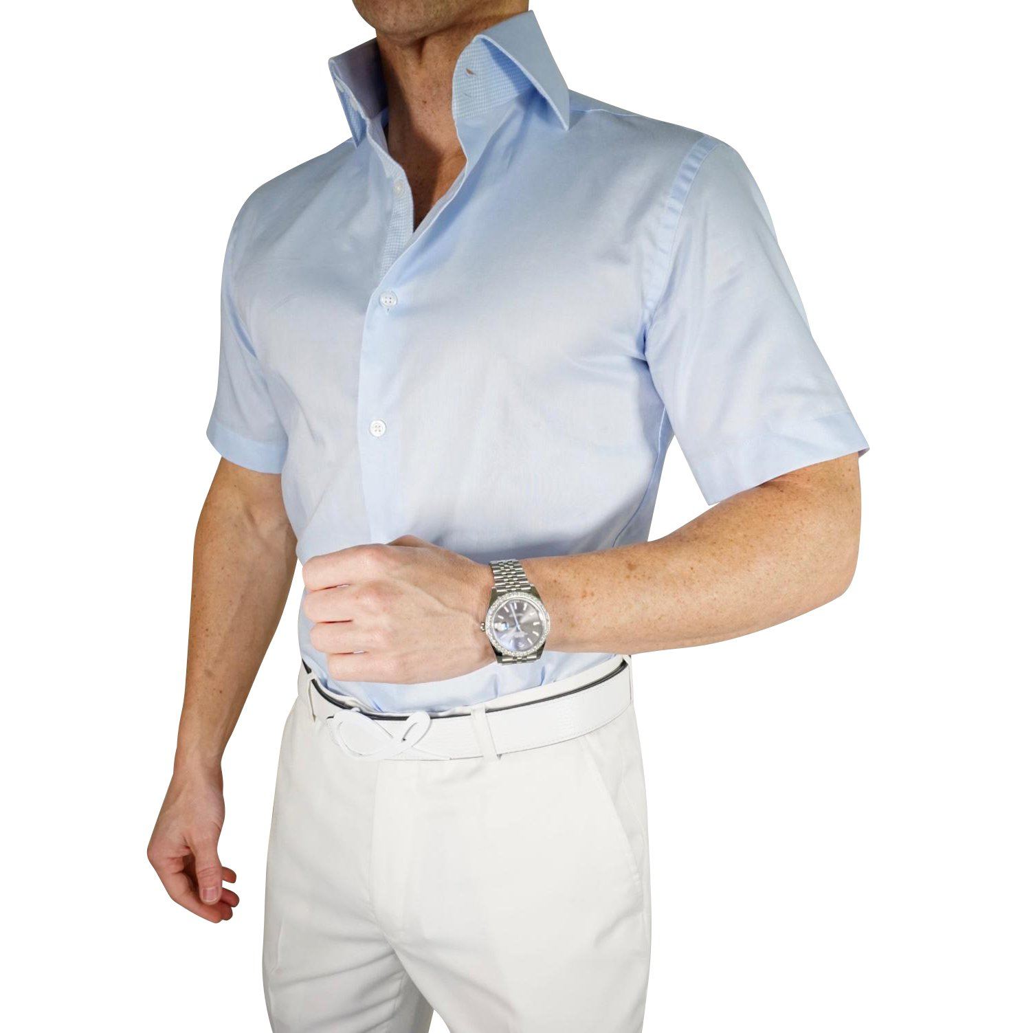 Bambino Blu Houndstooth Short Sleeve Shirt