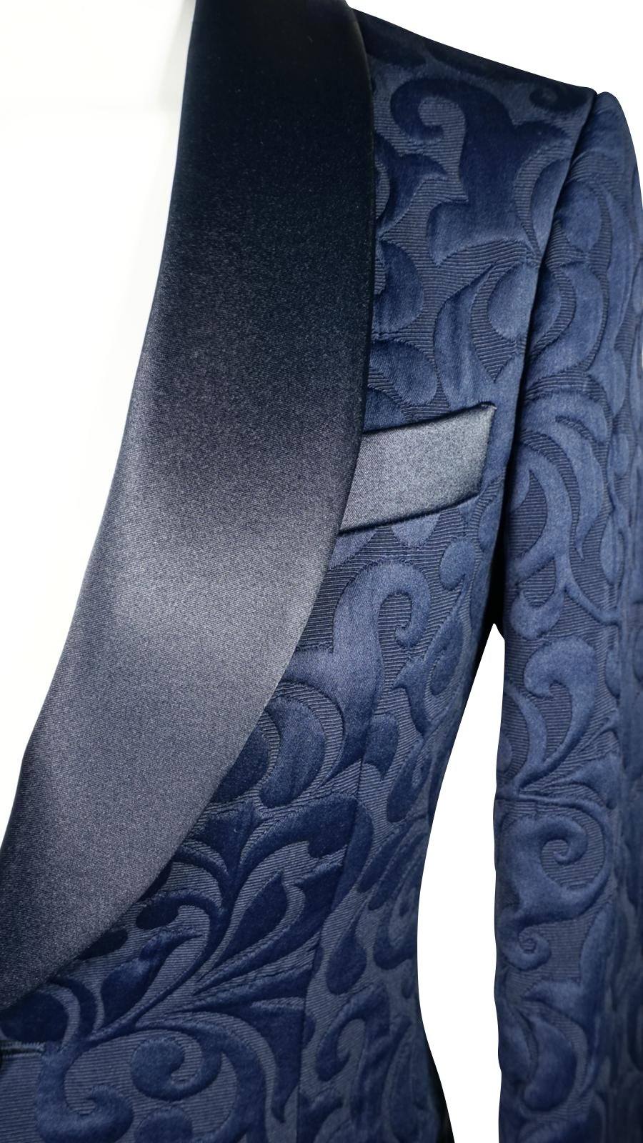 Navy Blue Paisley Dinner Jacket @ The Vault