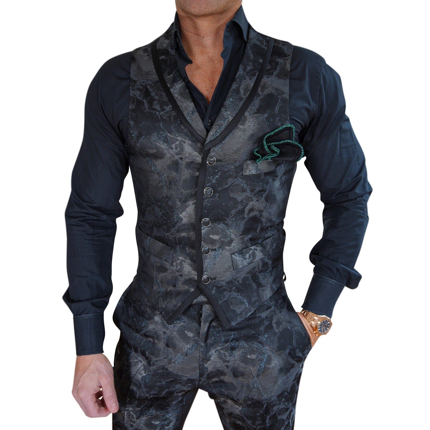 Black Lago Ciottoli Waistcoat